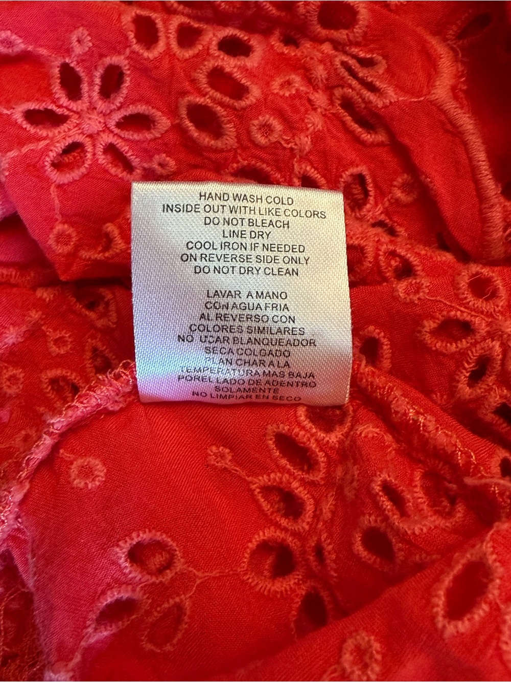 Democracy Red Eyelet Sleeveless Tank - Picture 8 of 8